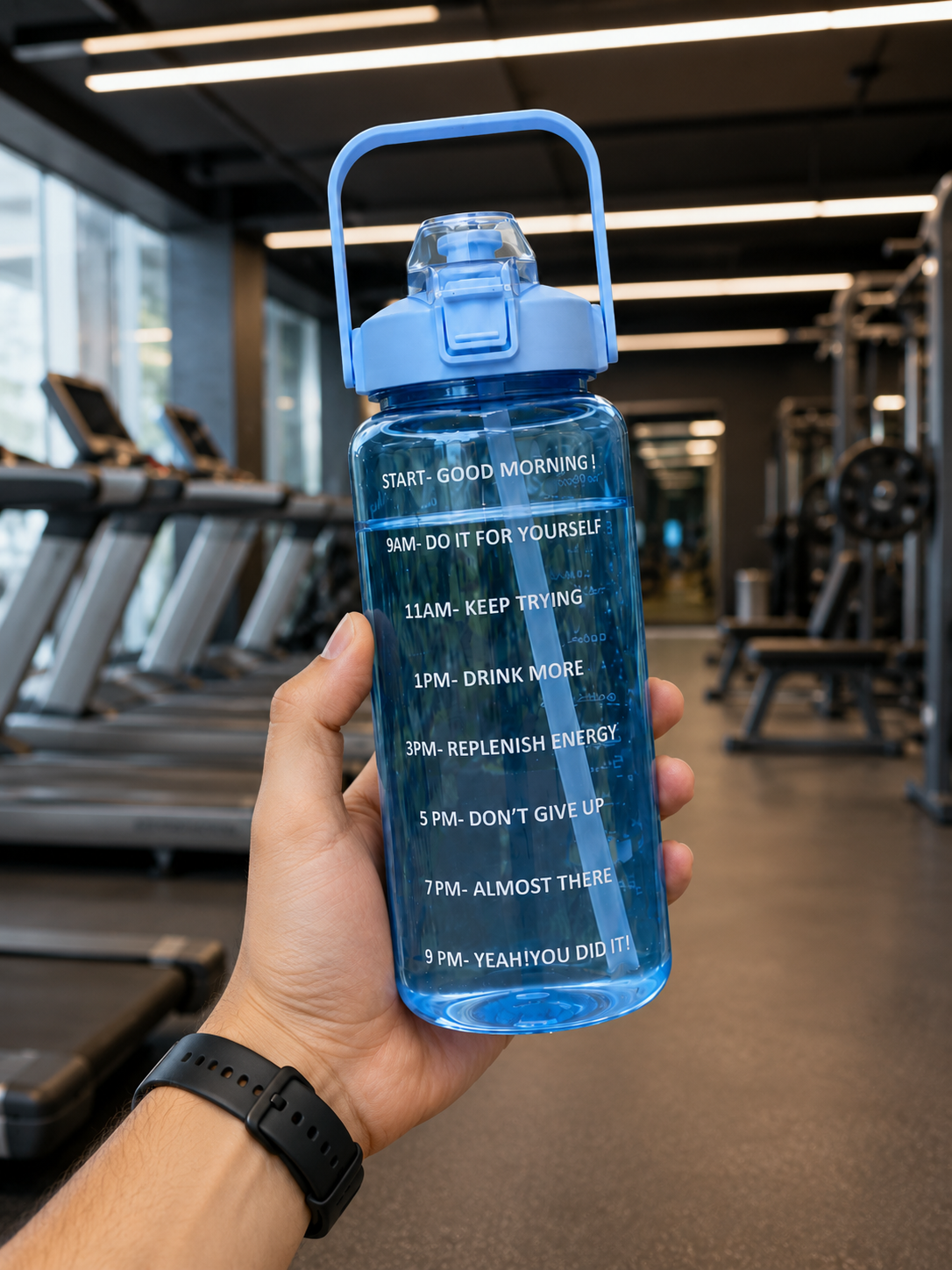 Premium 2000ML Motivational Time Marker Leakproof Water Bottle